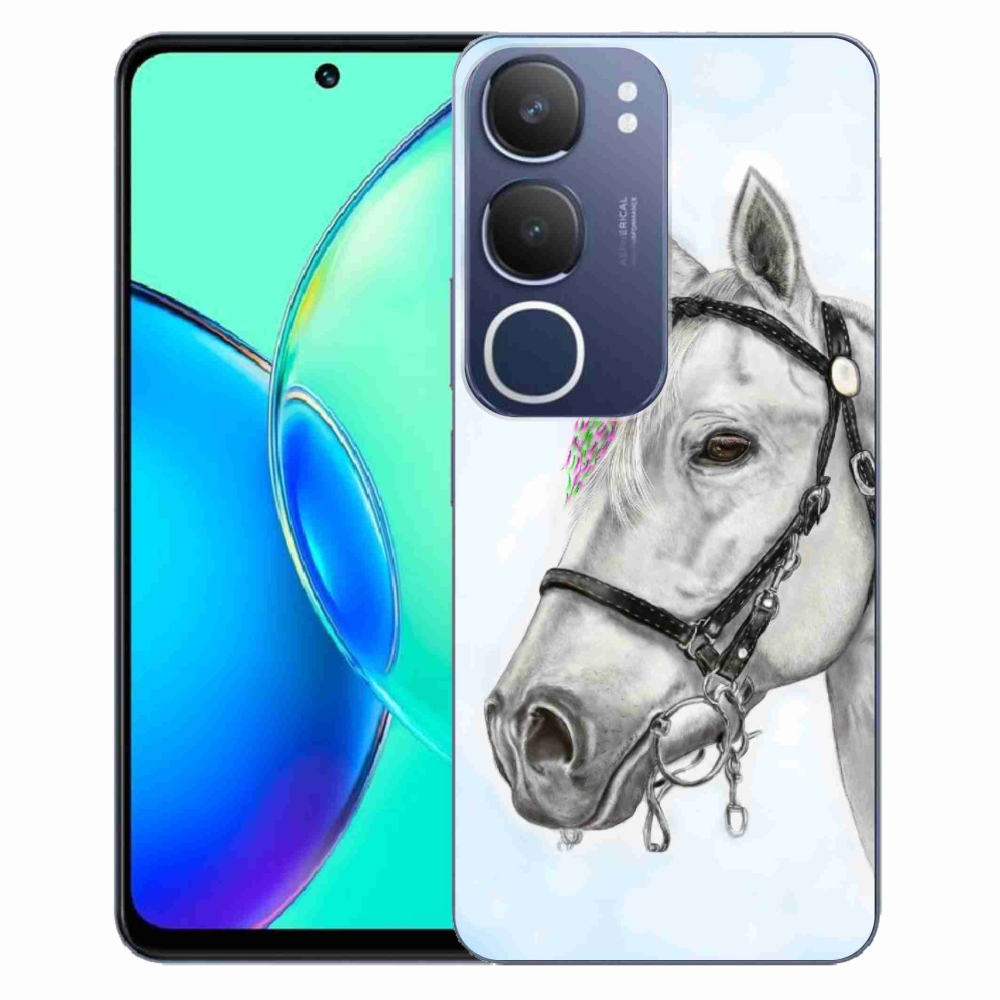 Zselés tok mmCase a Vivo Y19s készülékhez - fehér ló 1