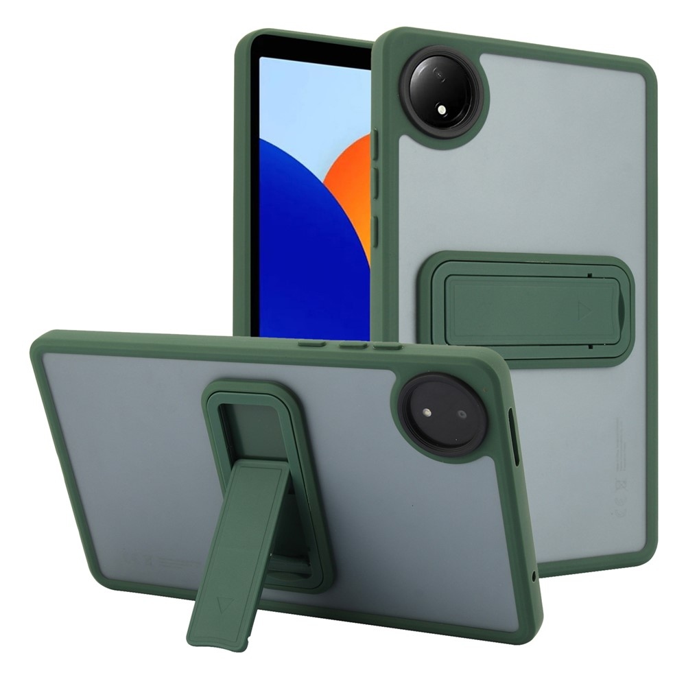 Skiny zselés tok kemény hátlappal és flip állvánnyal Xiaomi Redmi Pad SE 8.7-hez - zöld színű