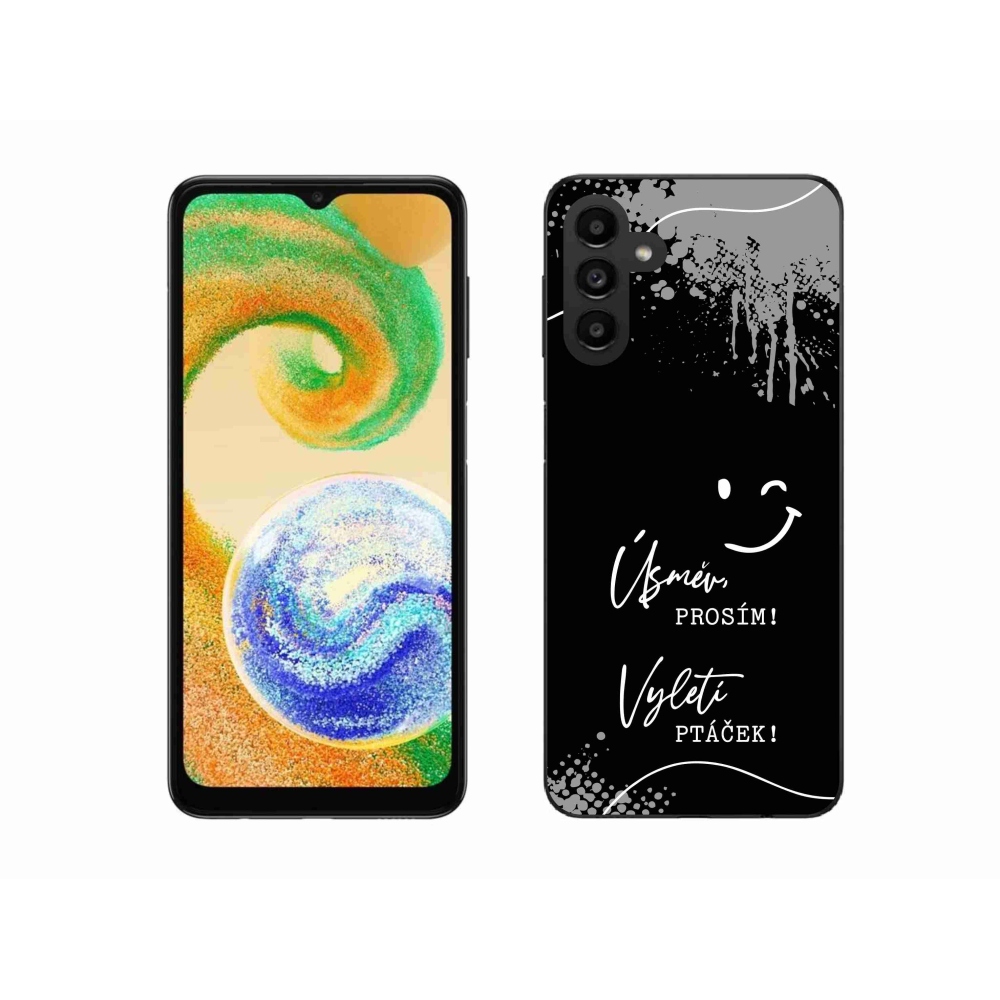 Gél borító mmCase Samsung Galaxy A04s (164.7x76.7x9.1mm) - vicces szöveg 4 fekete háttérrel