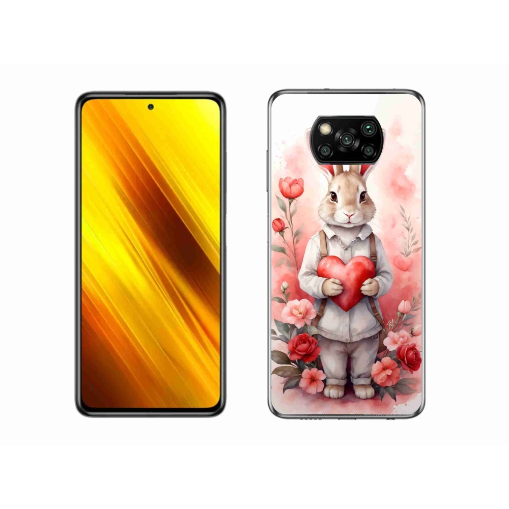 Gél borítás mmCase a Xiaomi Poco X3-hoz - nyúl szívvel