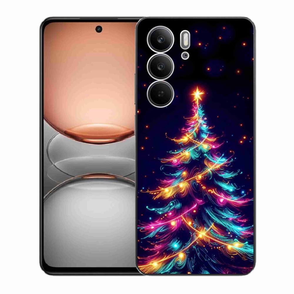 Gél borítás mmCase a Realme C75 készülékhez - neon karácsonyfa