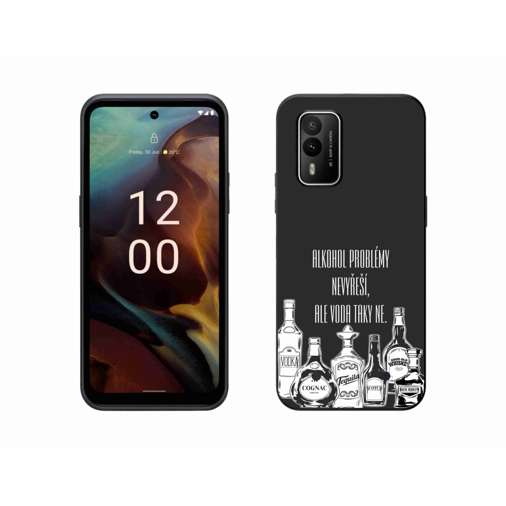 Gél borító mmCase a Nokia XR21 készülékhez - vicces szöveg fekete háttérrel