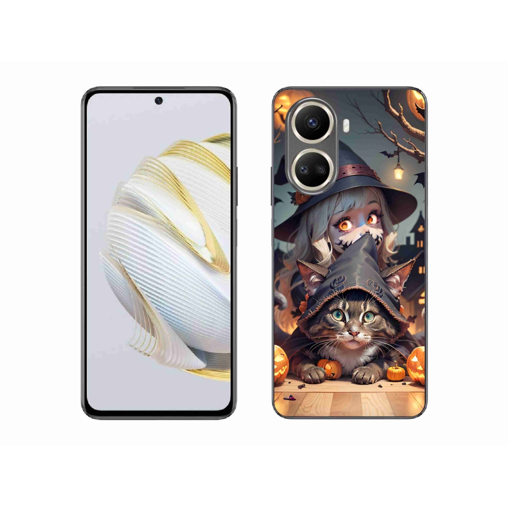 Gél borítás mmCase a Huawei Nova 10 SE-n - boszorkány macskával