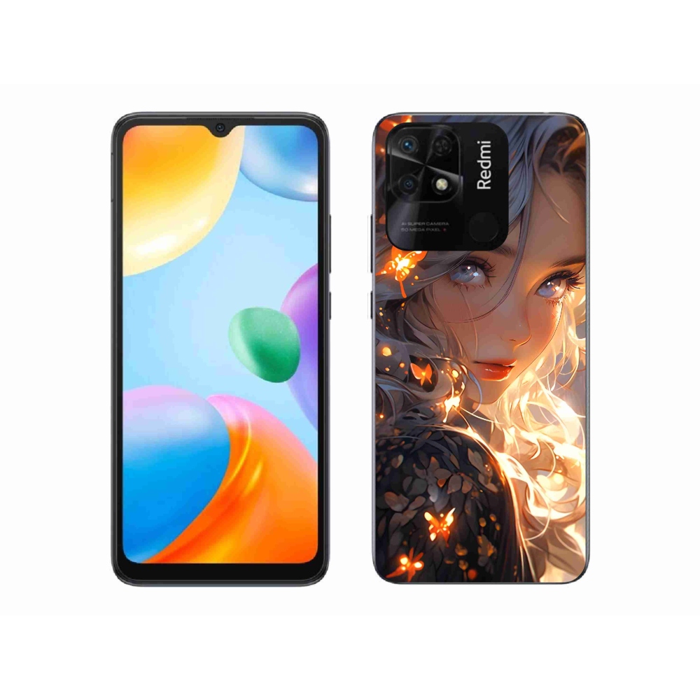 Gél borító mmCase a Xiaomi Redmi 10C-hez - lány és pillangók
