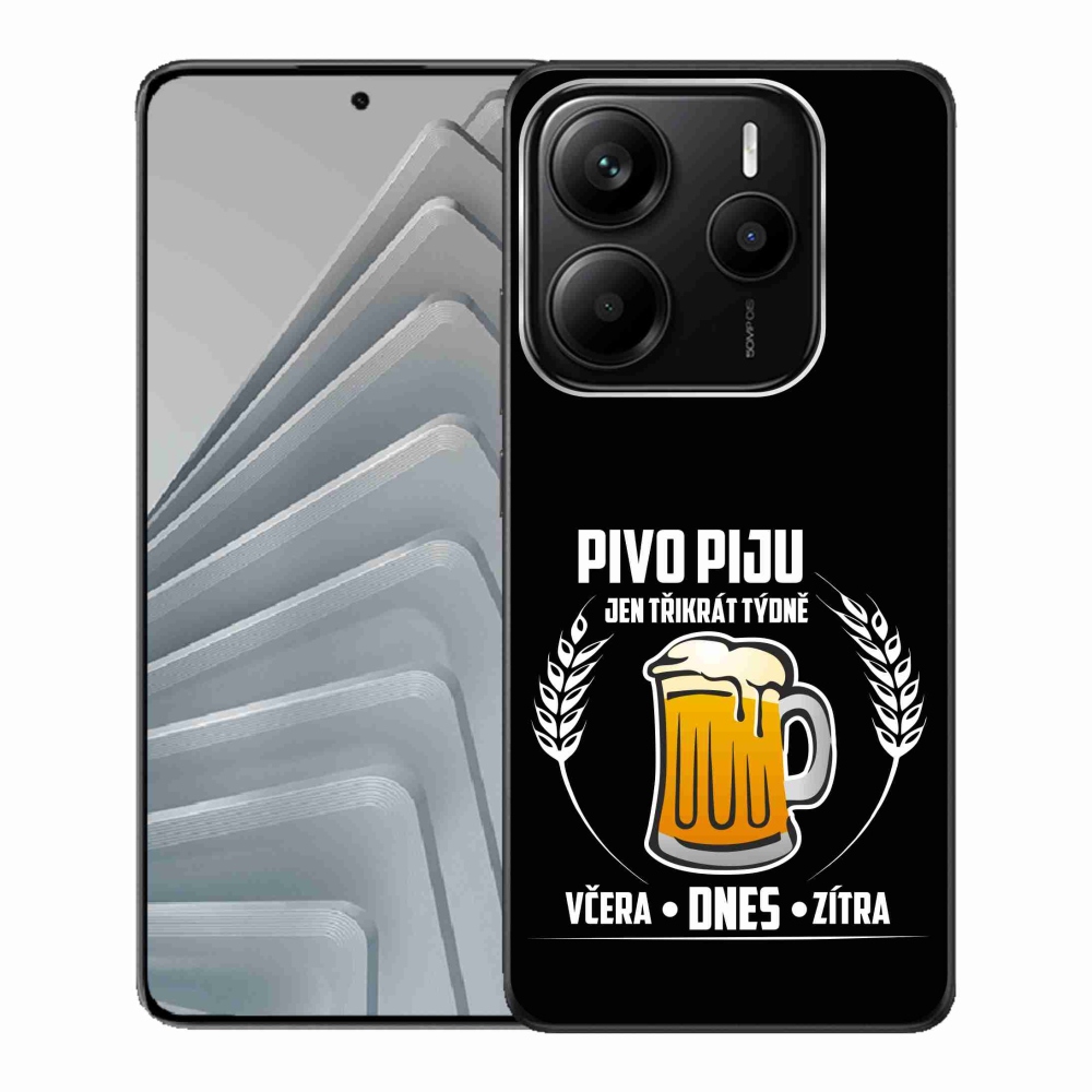 Gél borítás mmCase a Xiaomi Redmi Note 14 5G számára - sör motívum fekete háttérrel