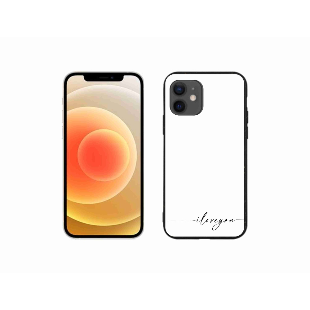 Gél borítás mmCase iPhone 12 mini készülékhez - I love you fehér háttér