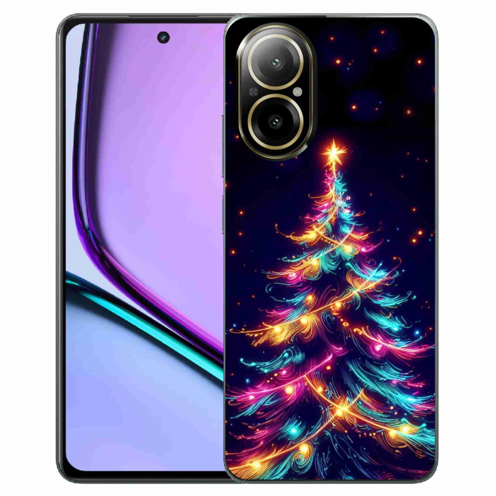 Gél borítás mmCase a Realme C67 készülékhez - neon karácsonyfa