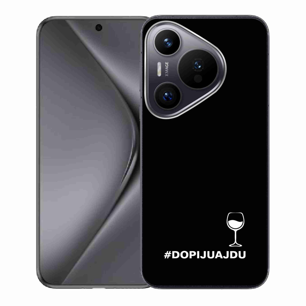 Gél borító mmCase a Huawei Pura 70 készülékhez - bor motívum fekete háttérrel