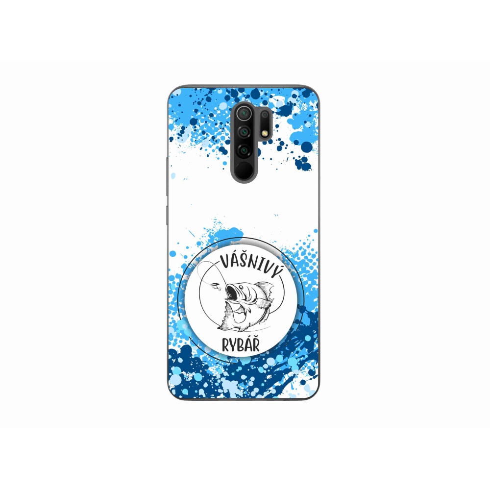 Gél borító mmCase a Xiaomi Redmi 9-hez - szenvedélyes halász fehér háttérrel