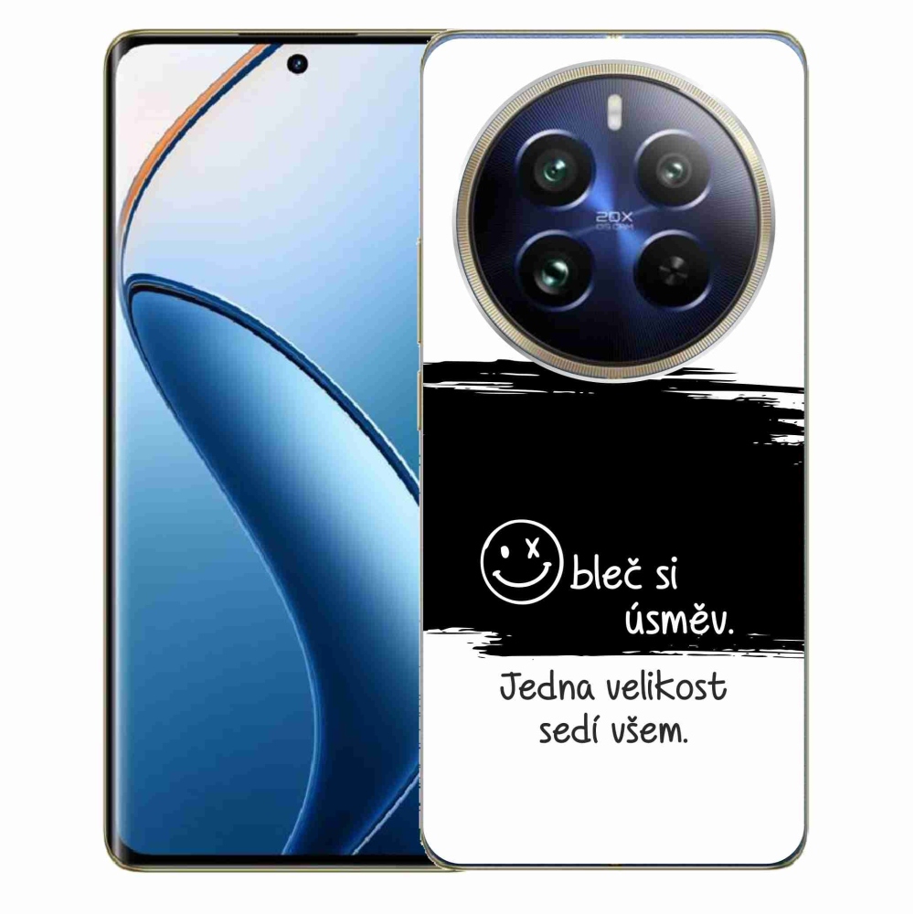 Gél borító mmCase a Realme 12 Pro 5G/12 Pro+ 5G - vicces szöveg 8 fekete-fehér háttérrel