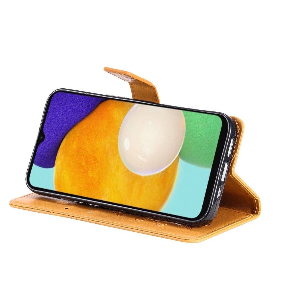 Nagy Buttefly könyv tok Samsung Galaxy A13 5G/A04s készülékhez - sárga