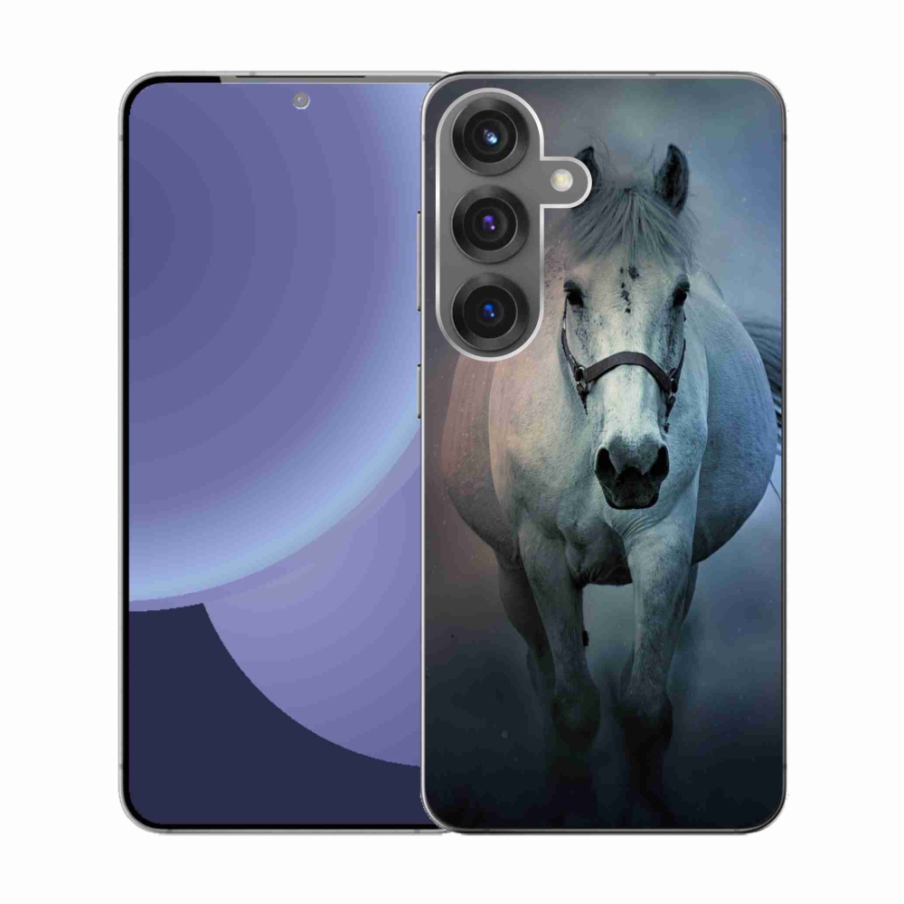 Gél borítás mmCase Samsung Galaxy S25 - futó fehér lóhoz