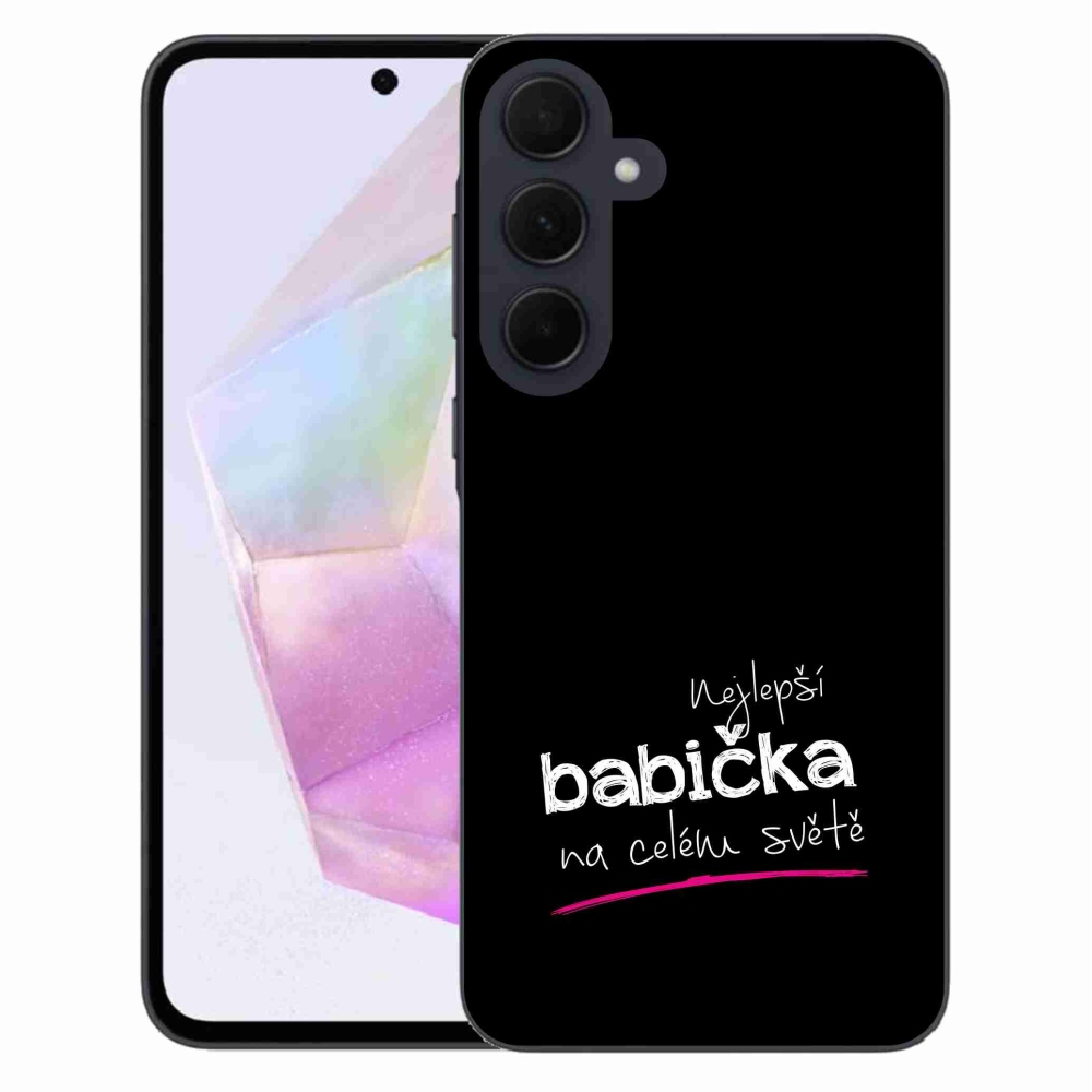 Gél borító mmCase Samsung Galaxy A35 5G - a legjobb nagymama 4 fekete háttérrel