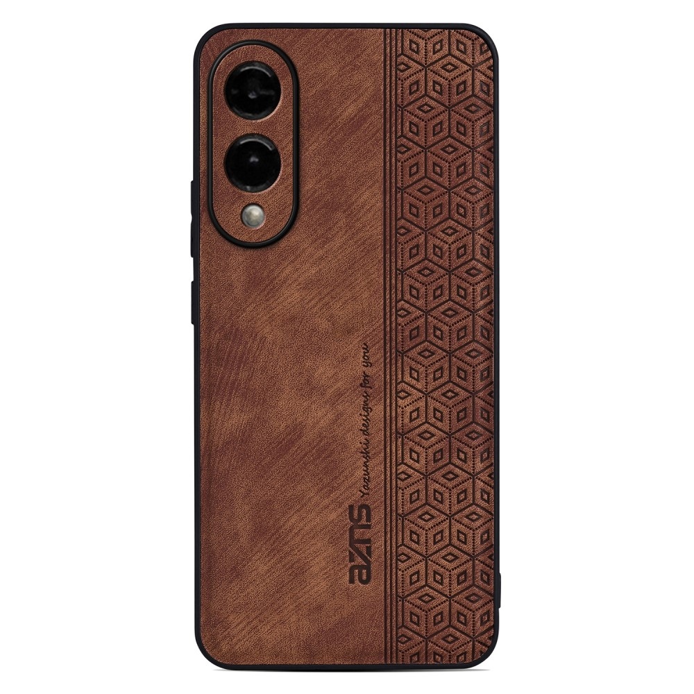 AZNS zselés tok PU bőrrel borított Samsung Galaxy S25 Edge - barna