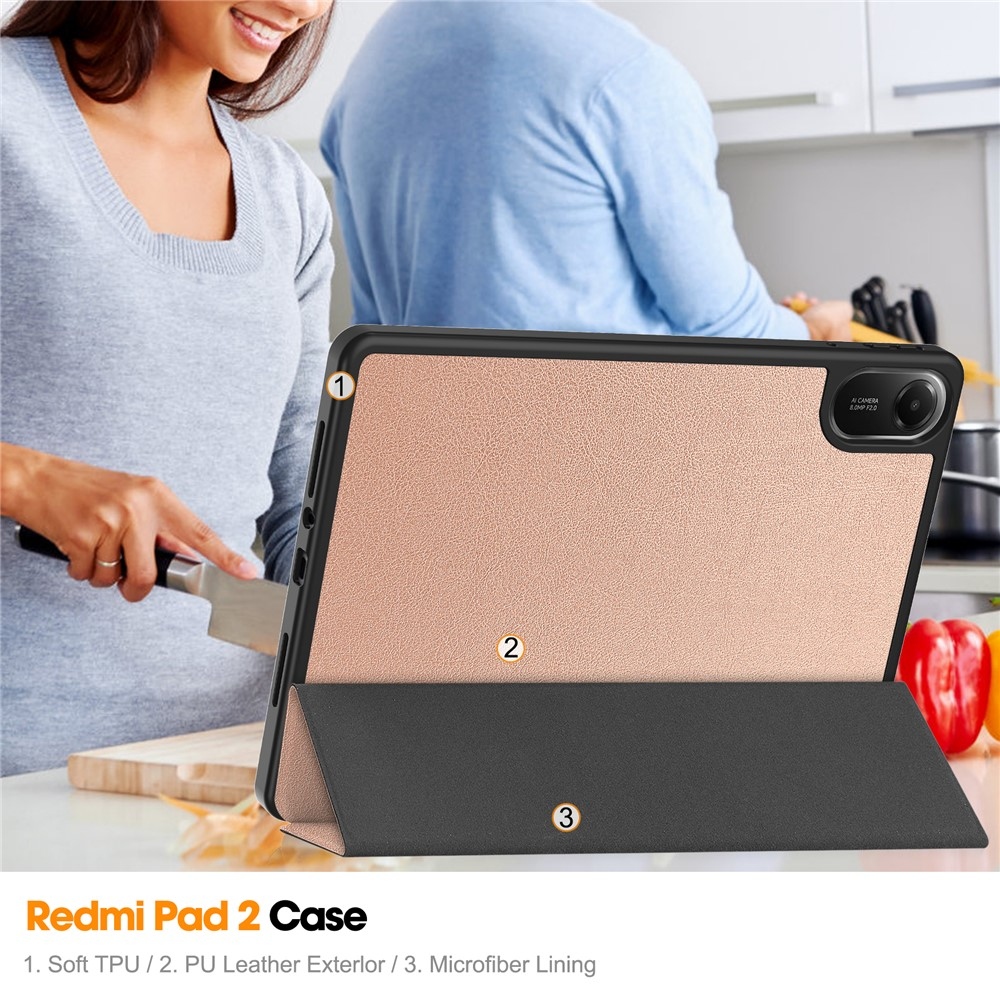 tokok intelligens záró tok a Xiaomi Redmi Pad 2 számára - rózsa arany