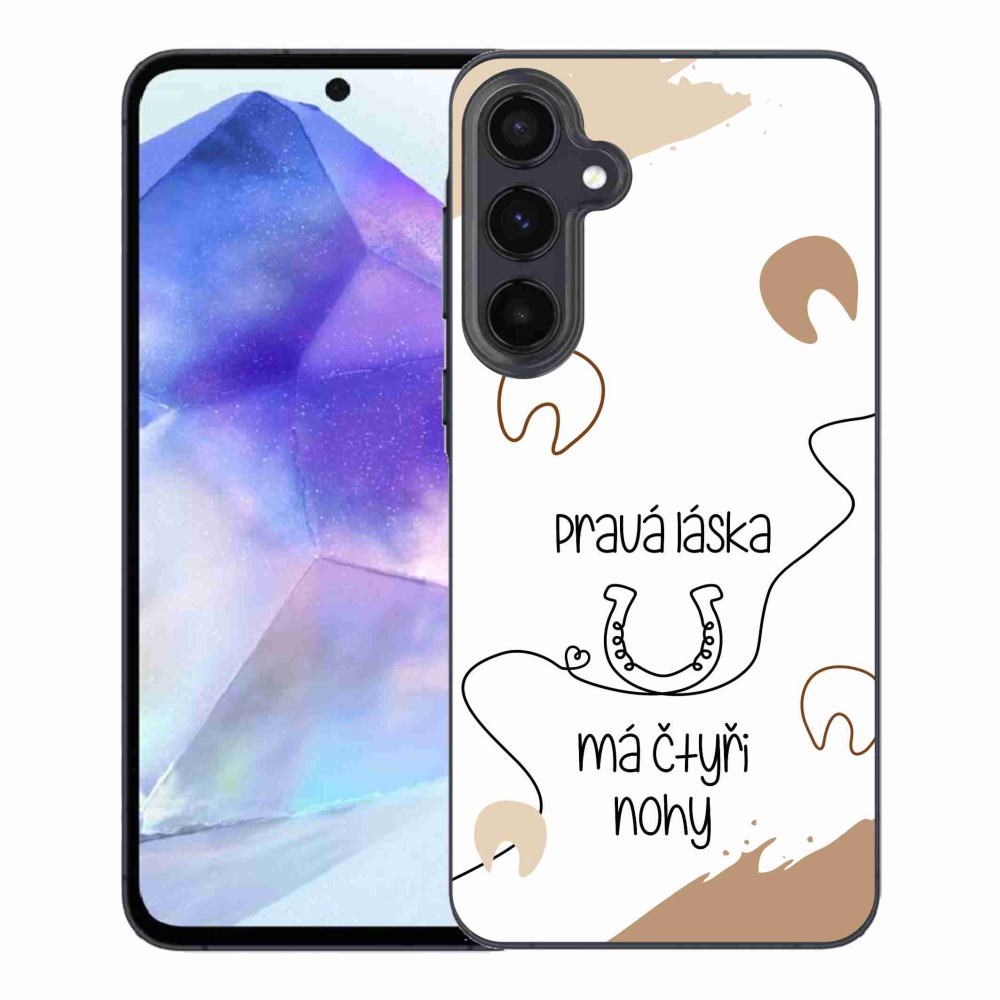 Gél borítás mmCase Samsung Galaxy A55 5G - ló motívum fehér háttérrel