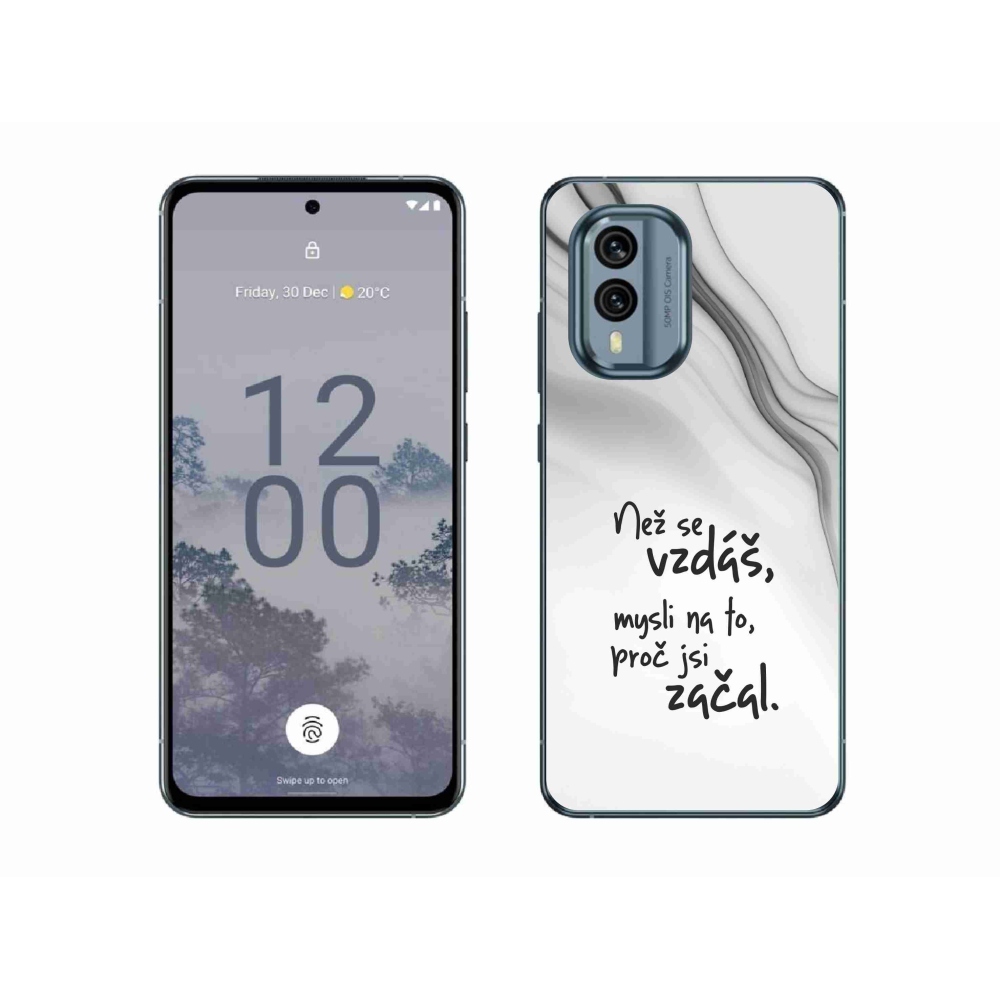 Zselés borítás mmCase a Nokia X30 5G készülékhez - idézet 2 fehér háttér