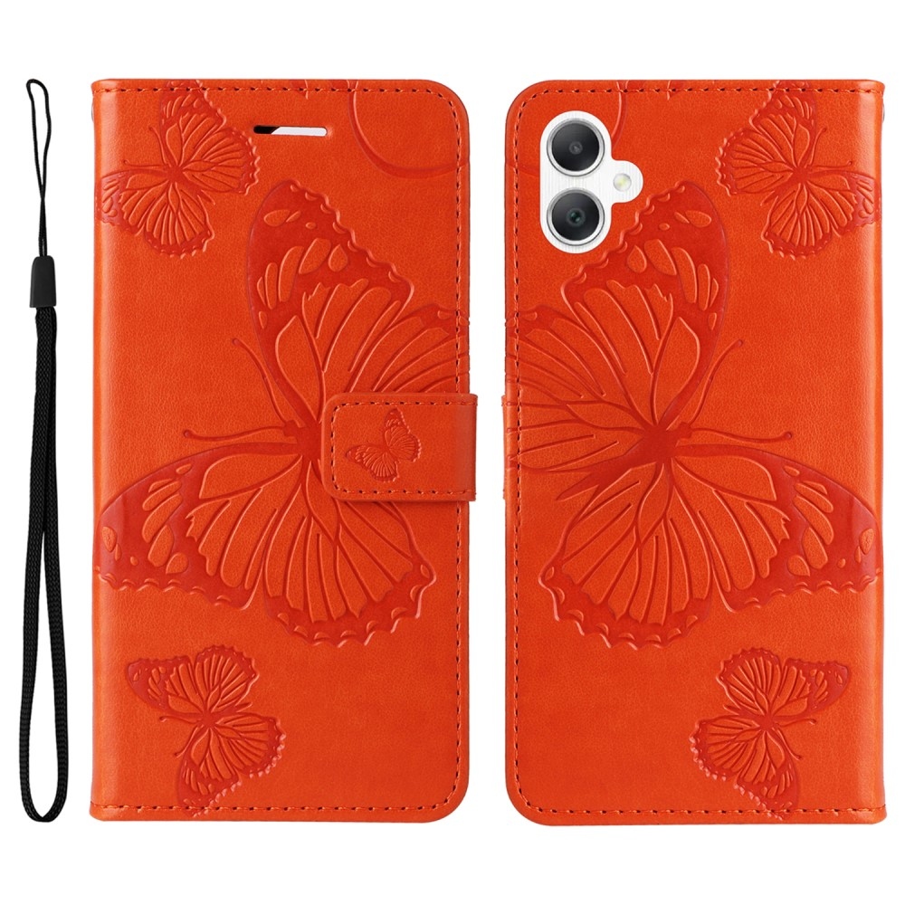 Nagy pillangó könyv tok Samsung Galaxy A06 4G - narancssárga