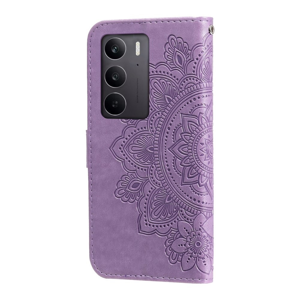 Mandala könyvtáska a Realme C75 készülékhez - lila