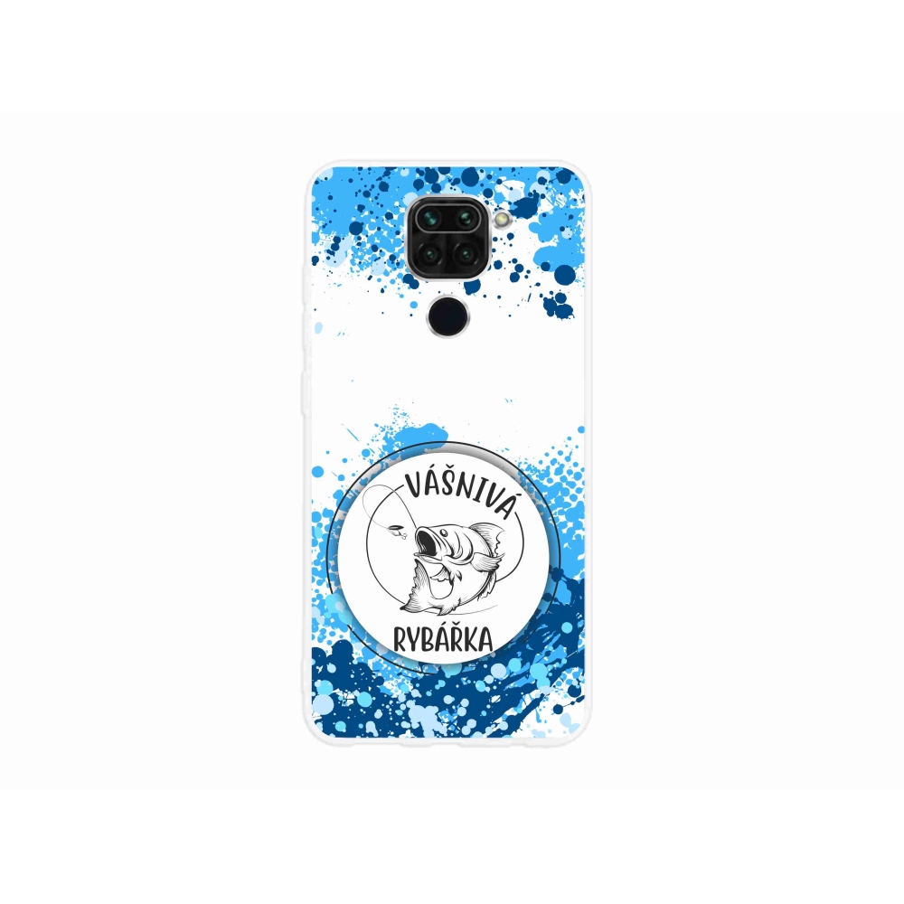 Gél borító mmCase a Xiaomi Redmi Note 9-hez - szenvedélyes halász fehér háttérrel