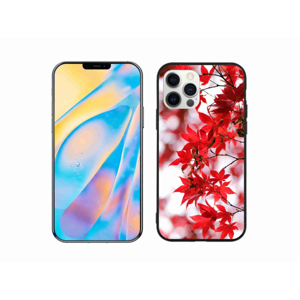 Gél borítás mmCase iPhone 12 készülékhez - piros levelek