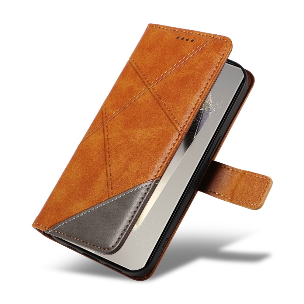 Vonalak könyv tok Samsung Galaxy S25 Ultra - sárga