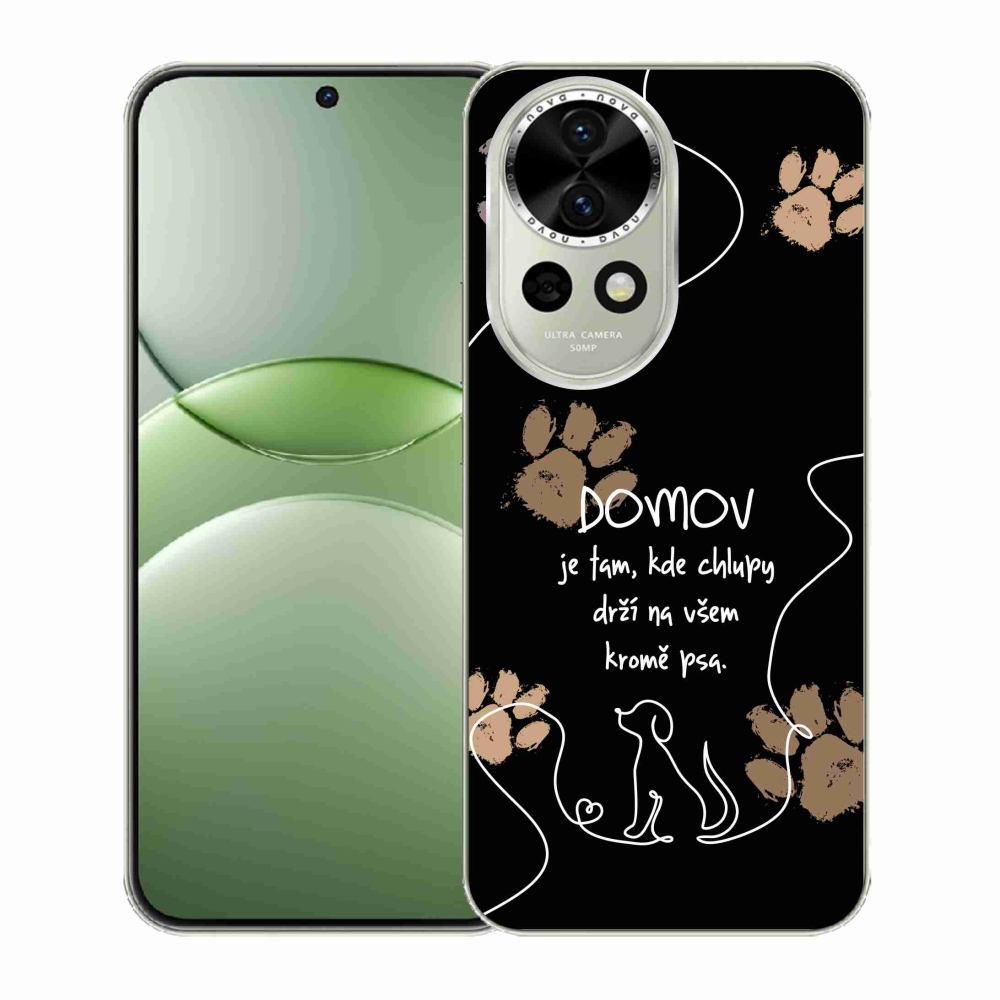 Gél borító mmCase a Huawei Nova 13 5G készülékhez - kutya motívum fekete háttérrel