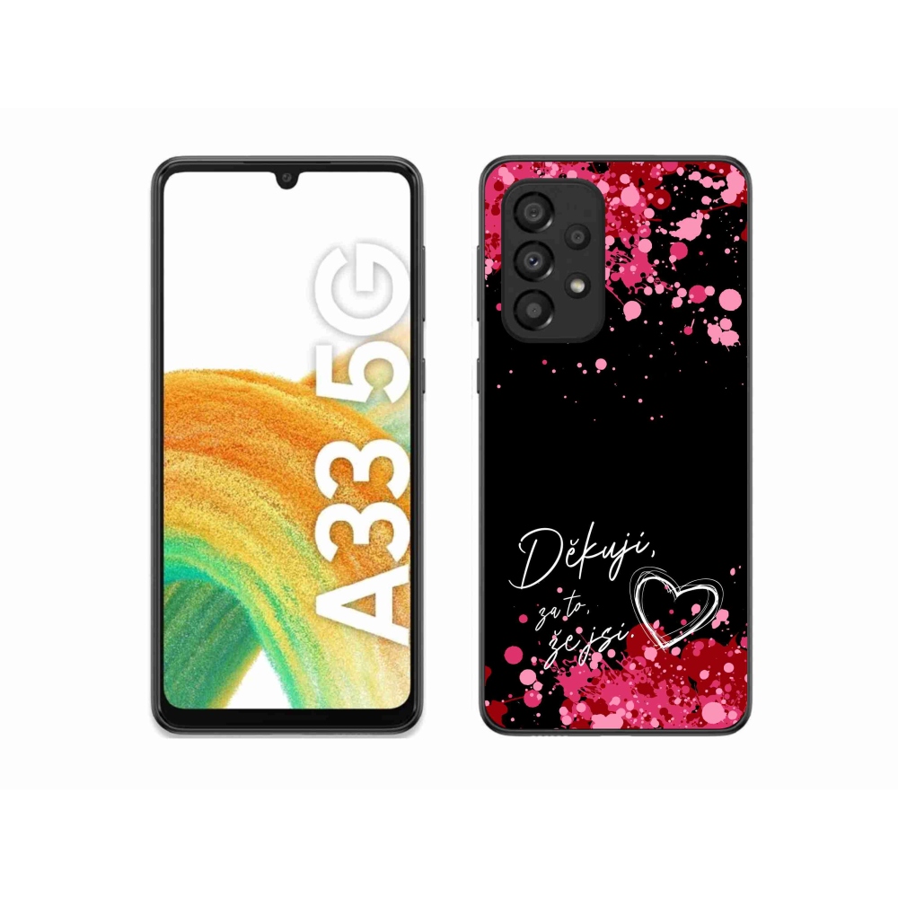 Gél borítás mmCase Samsung Galaxy A33 5G - text in love 2 fekete háttér