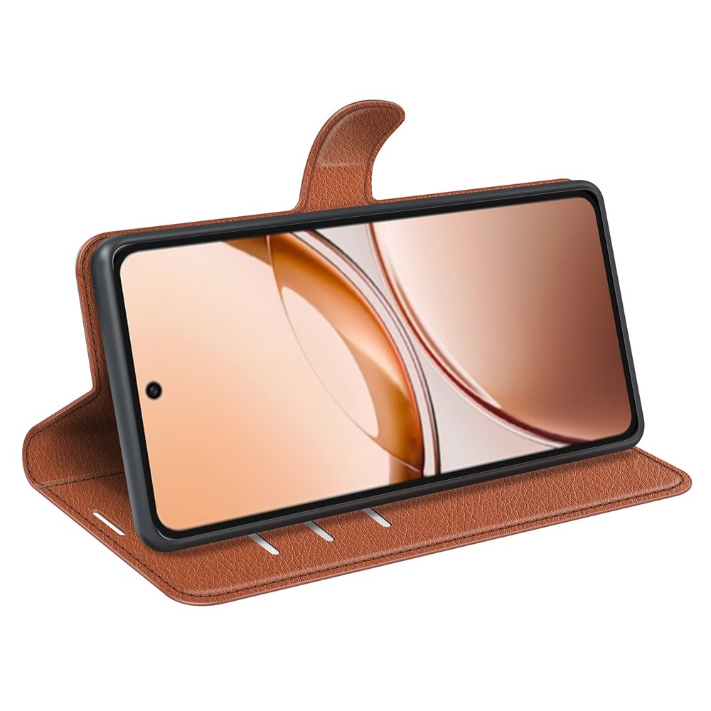 Litchi könyv tok a Vivo V50 Lite 4G/5G-hez - barna