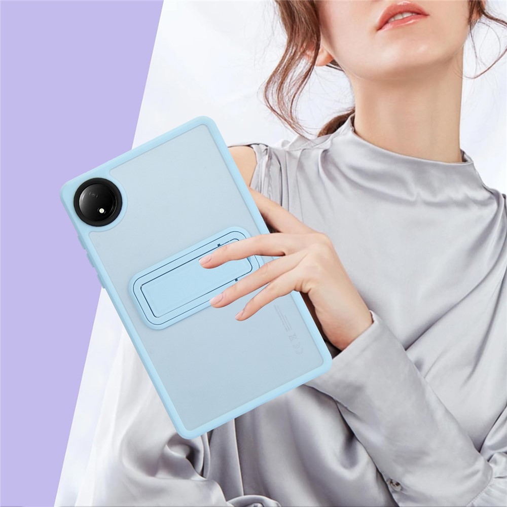 Skiny zselés tok fix hátlappal és flip állvánnyal Xiaomi Redmi Pad SE 8.7-hez - világoskék színű