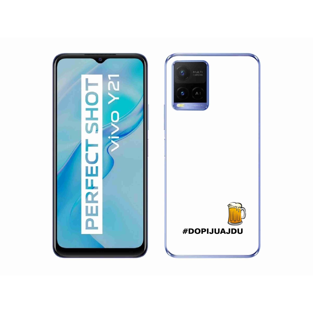 Gél borító mmCase a Vivo Y21/Y21s/Y33s készülékhez - sör motívum 1 fehér háttér