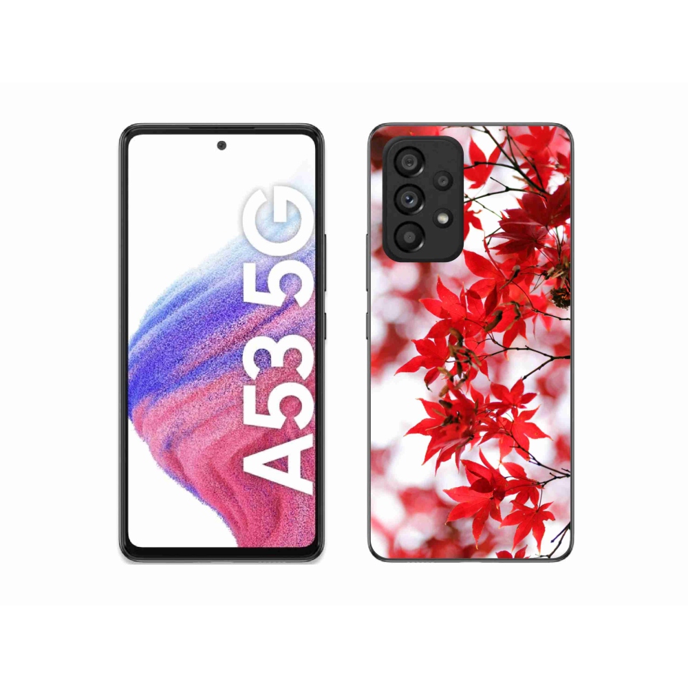 Gél védőhuzat mmCase Samsung Galaxy A53 5G - piros levelek