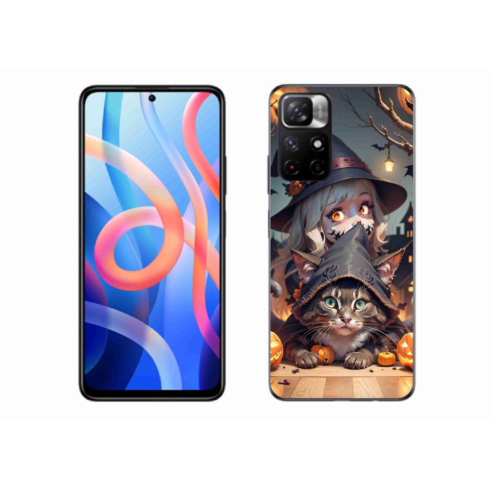 Gél borító mmCase a Xiaomi Redmi Note 11S 5G-hez - boszorkány macskával