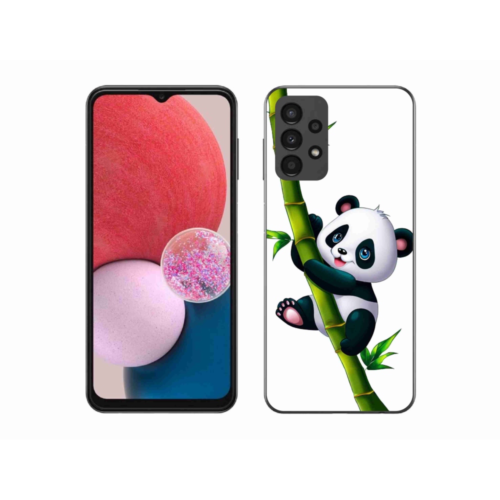 Gél borítás mmCase Samsung Galaxy A13 4G - panda bambuszon Samsung Galaxy A13 4G-hez