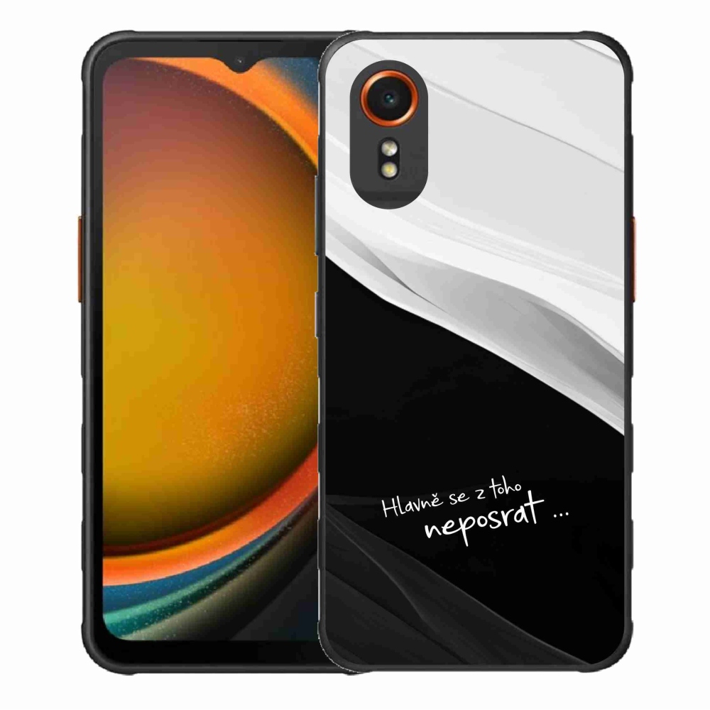 Gél borító mmCase Samsung Galaxy Xcover 7 készülékhez - vicces szöveg 13 fekete és fehér háttérrel