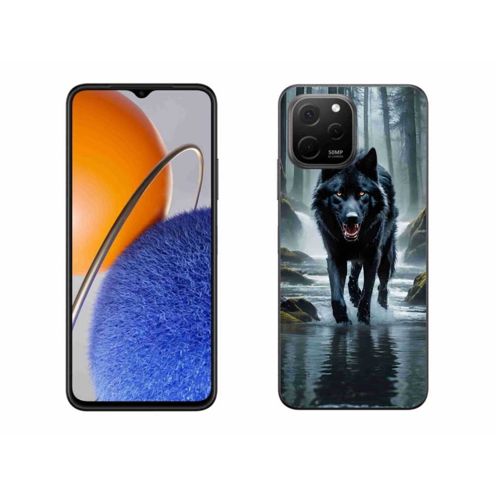 Gél borítás mmCase a Huawei Nova Y61 készülékhez - fekete farkas