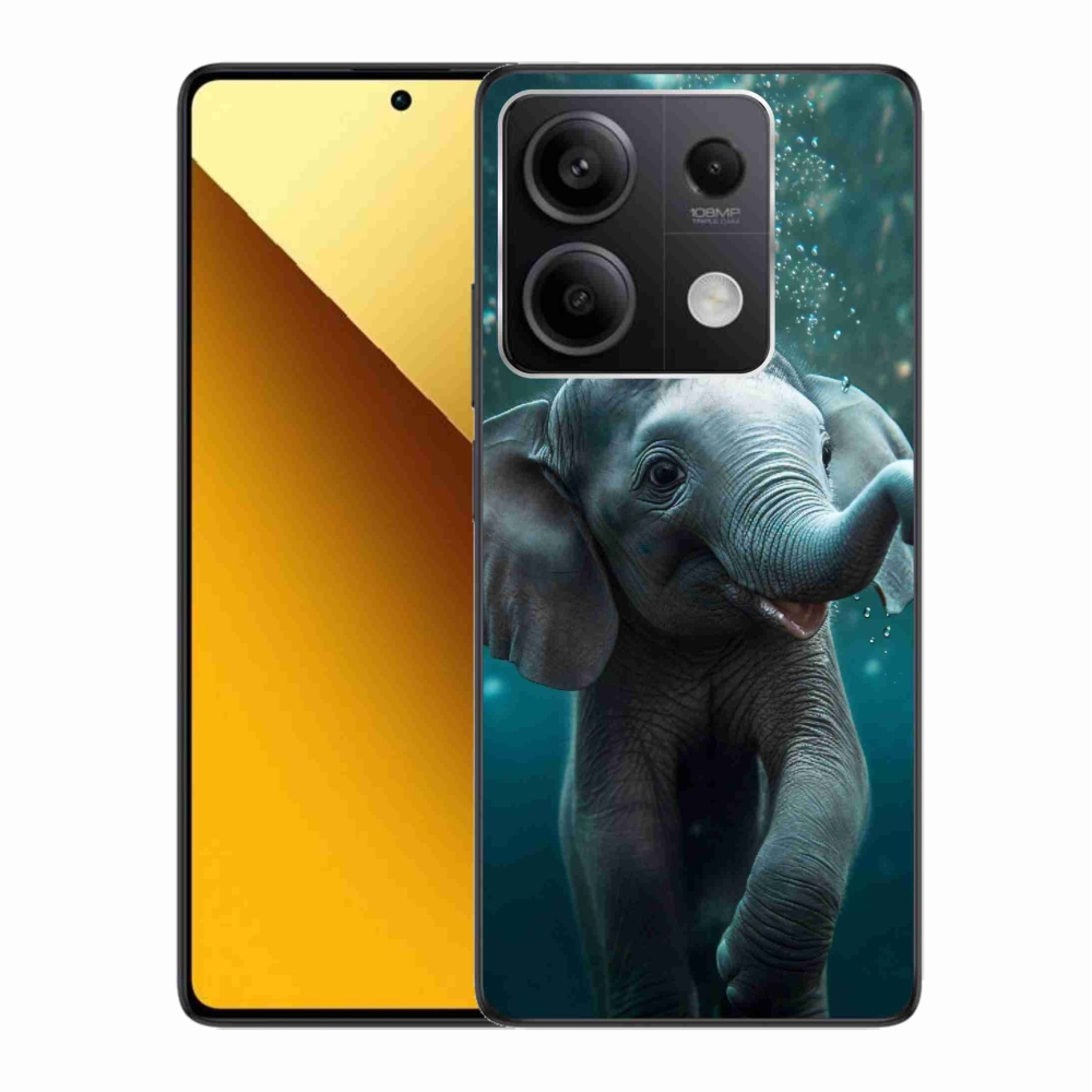 Zselés borítás mmCase a Xiaomi Redmi Note 13 5G számára - elefánt a víz alatt