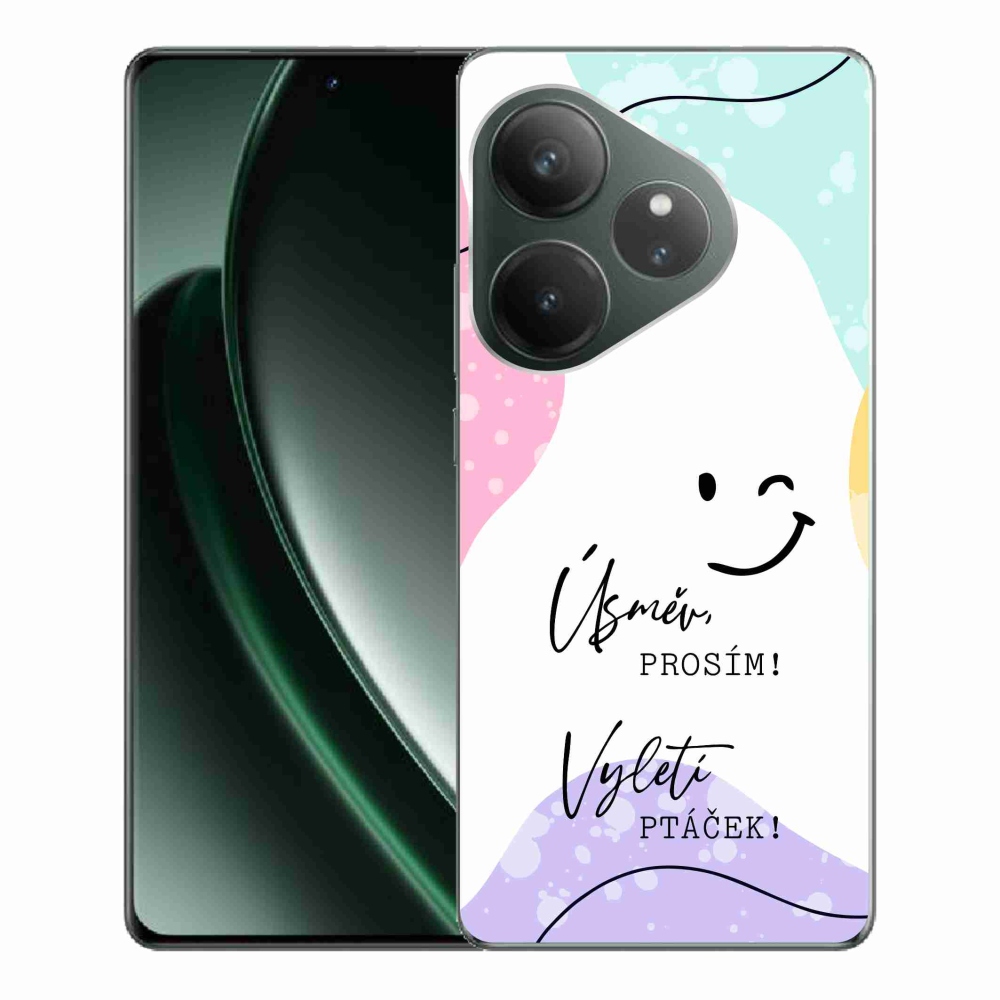 Gél borító mmCase a Realme GT 6 5G/GT 6T 5G számára - vicces szöveg 4 fehér háttérrel