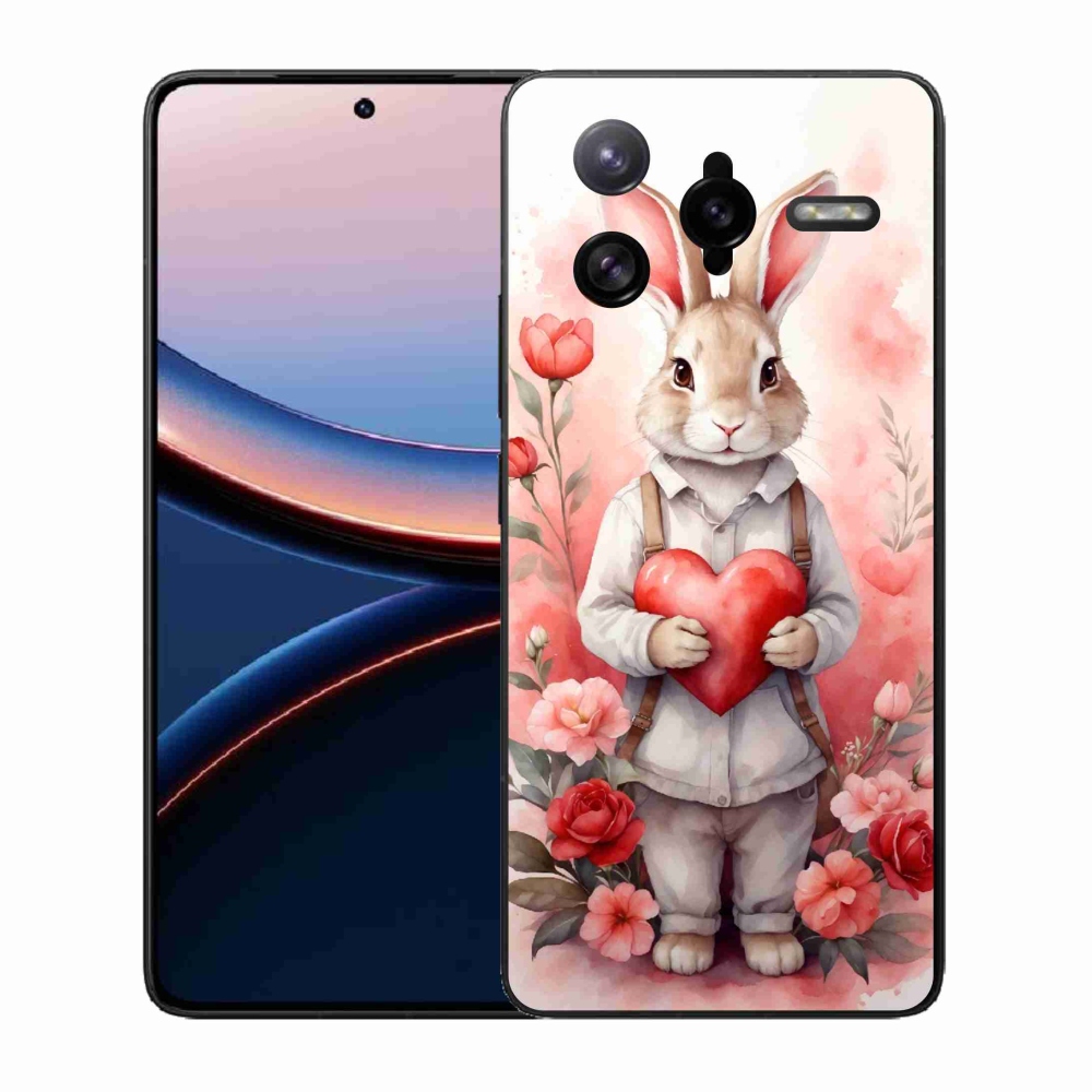 Gél borítás mmCase a Xiaomi Poco F7 Ultra számára - nyúl szívvel
