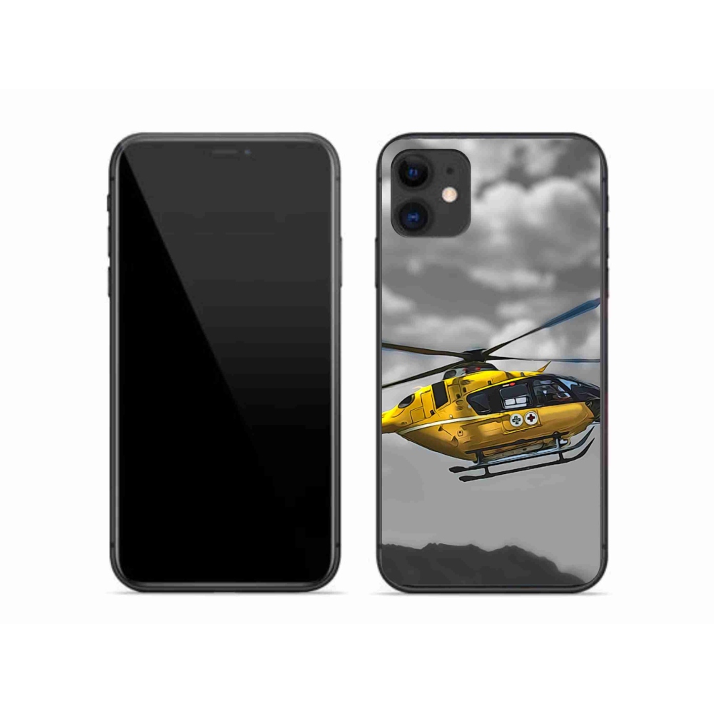 Gél védőhuzat mmCase iPhone 11 készülékhez - sárga helikopter