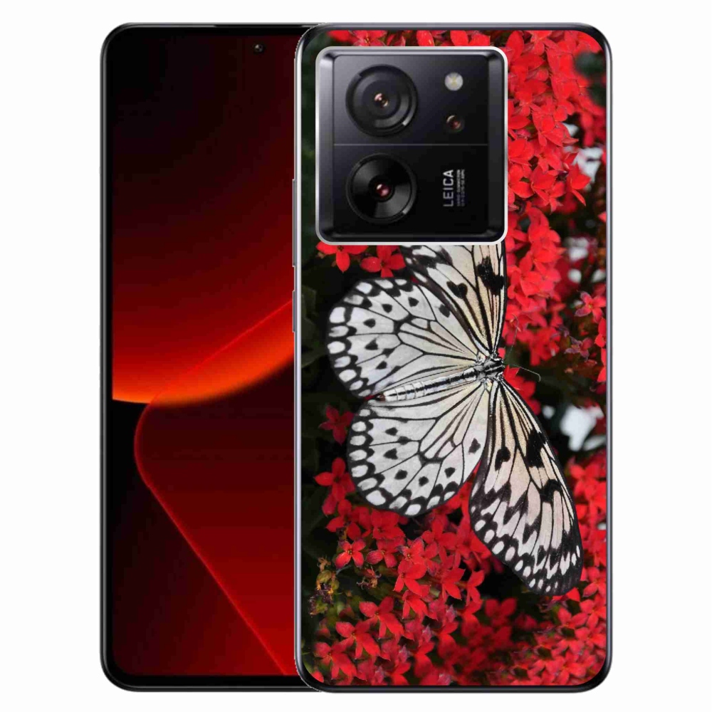 Zselés borítás mmCase a Xiaomi 13T/13T Pro számára - fekete és fehér pillangó 1