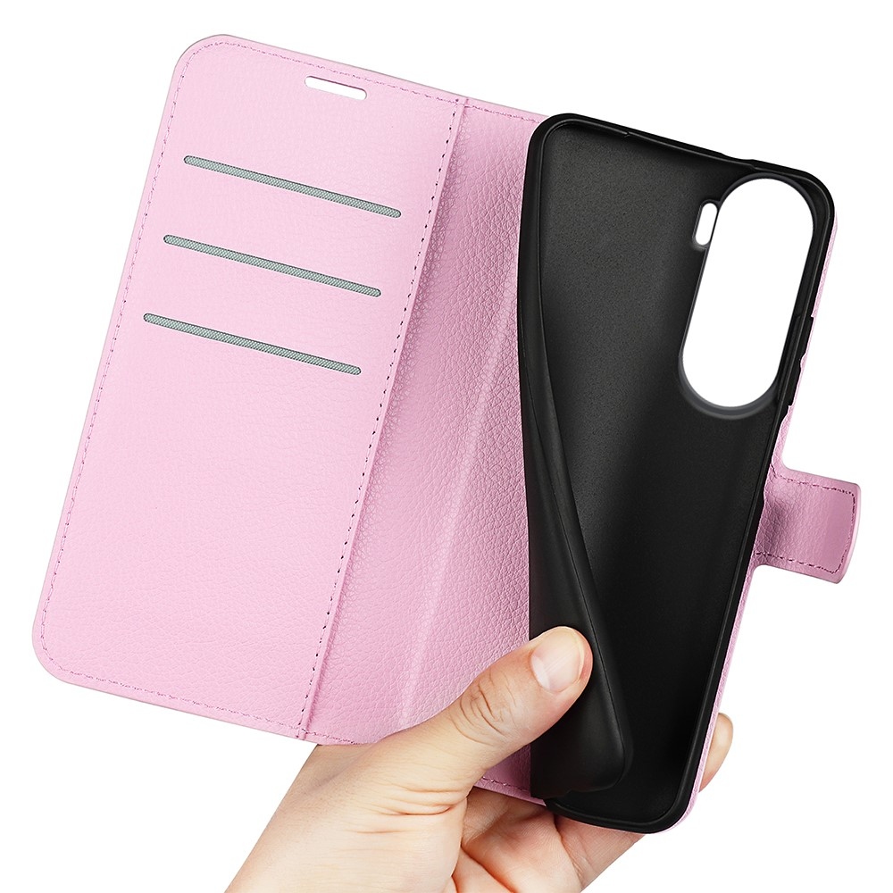 Litchi könyvtáska Honor 90 Lite-hoz - rózsaszín