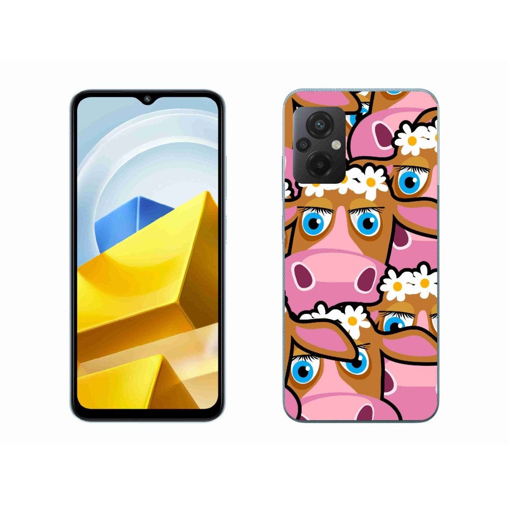 Gél borítás mmCase a Xiaomi Poco M5 4G-hez - karikatúrás tehenek