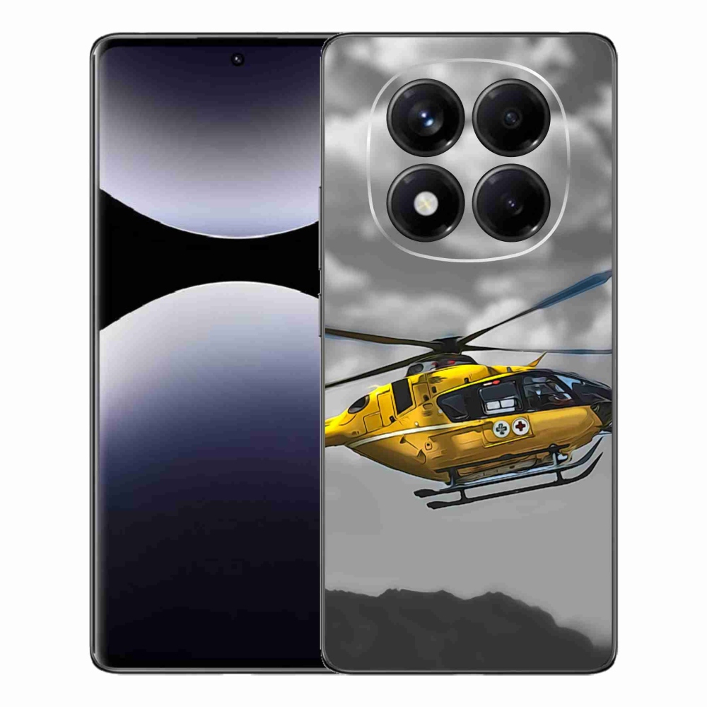 Gél borítás mmCase a Xiaomi Redmi Note 14 Pro számára - sárga helikopter