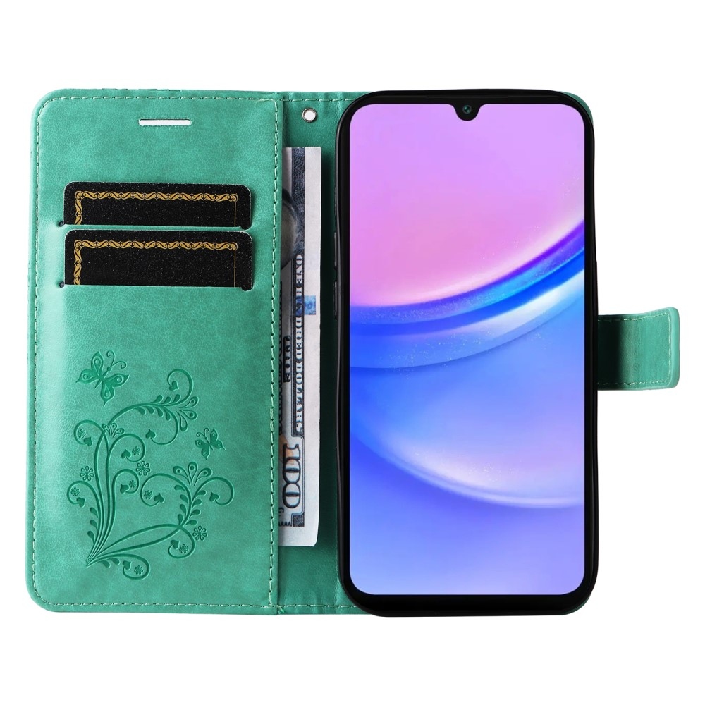 Nagy pillangó könyv tok Samsung Galaxy A16 4G/5G/A26 5G - teáskék színben