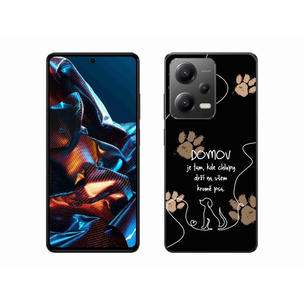 Gél borítás mmCase a Xiaomi Redmi Note 12 Pro 5G-hez - kutya motívum fekete háttérrel