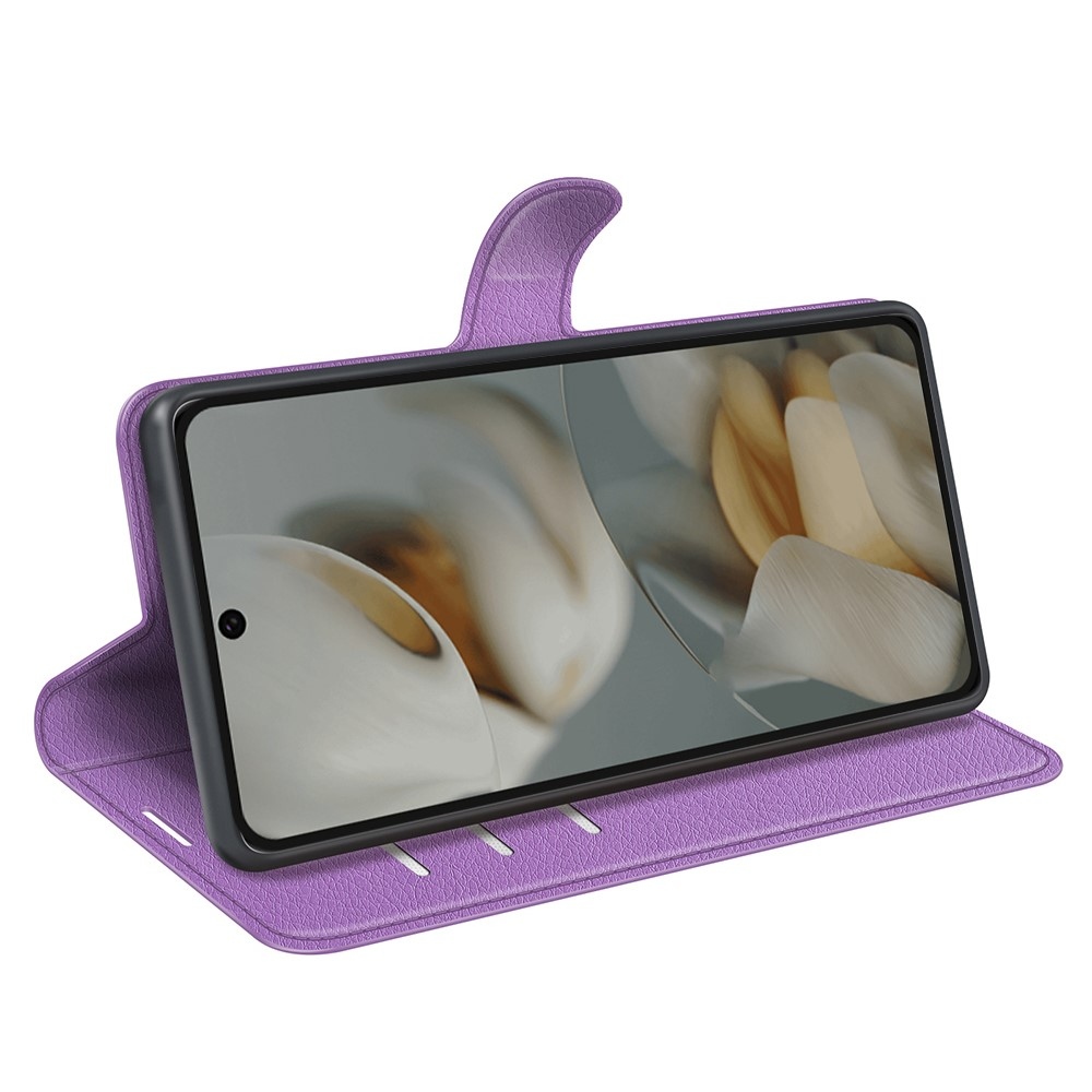 Litchi könyv tok Google Pixel 10 Pro XL-hez - lila