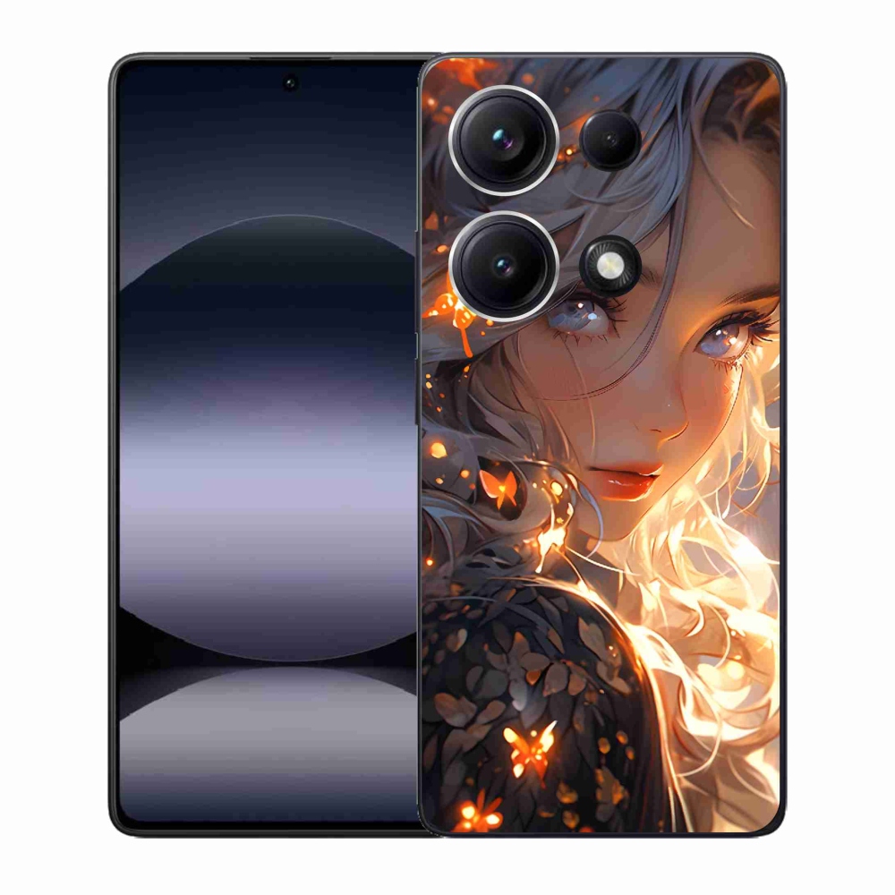 Gél borító mmCase a Xiaomi Redmi Note 14S-hez - lány és pillangók