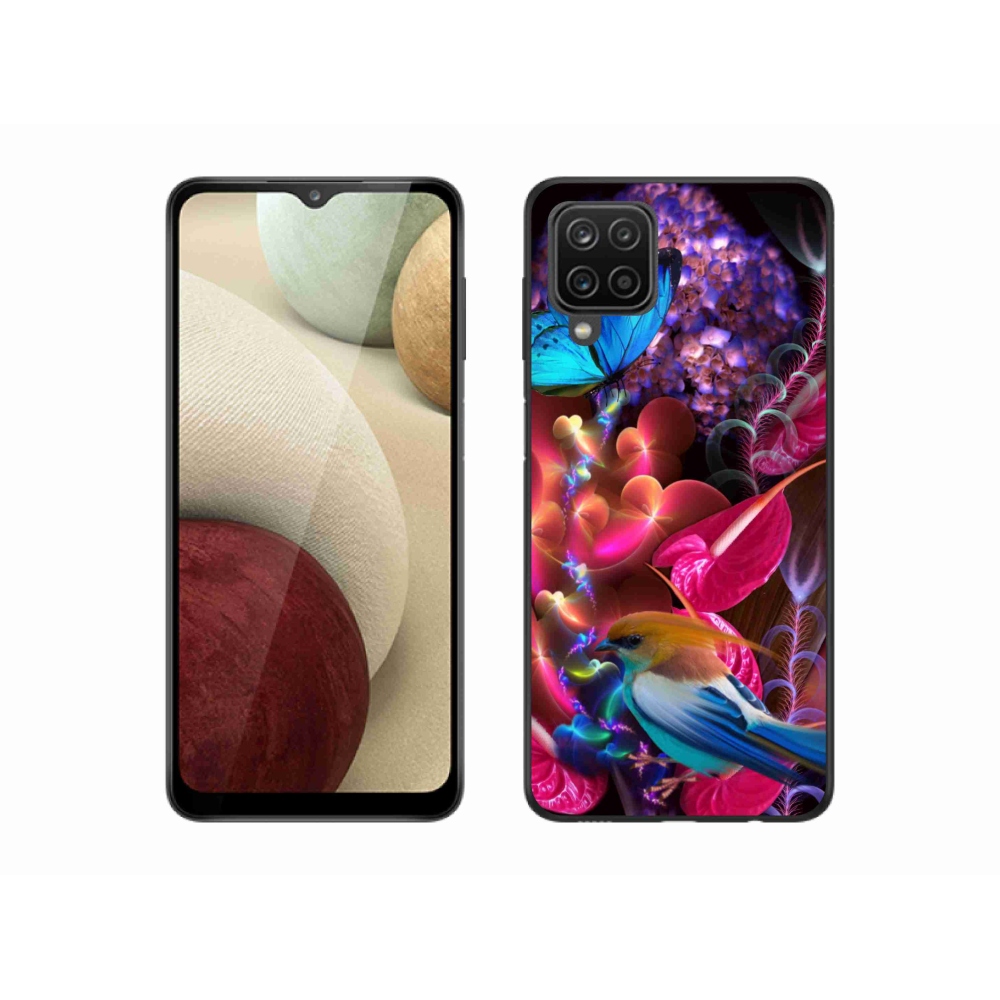 Gél borítás mmCase Samsung Galaxy M12 készülékhez - színes virágok