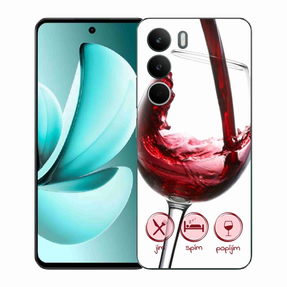 Zselés borítás mmCase a Realme C71 készülékhez - borospohár piros